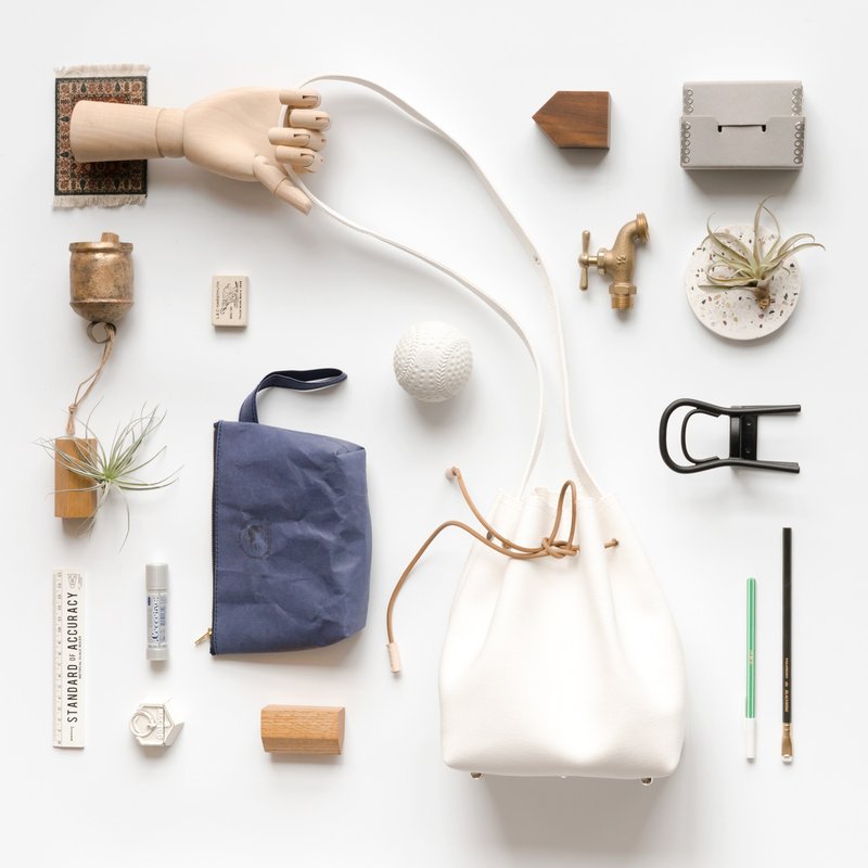 Goody Bag-多用方底水桶包M+水洗牛皮紙收納袋 限時福袋 10色可選 - 侧背包/斜挎包 - 棉．麻 