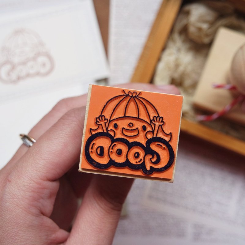 手柄教师印章 / 澎澎气球文字系列 / good - 印章/印台 - 塑料 红色