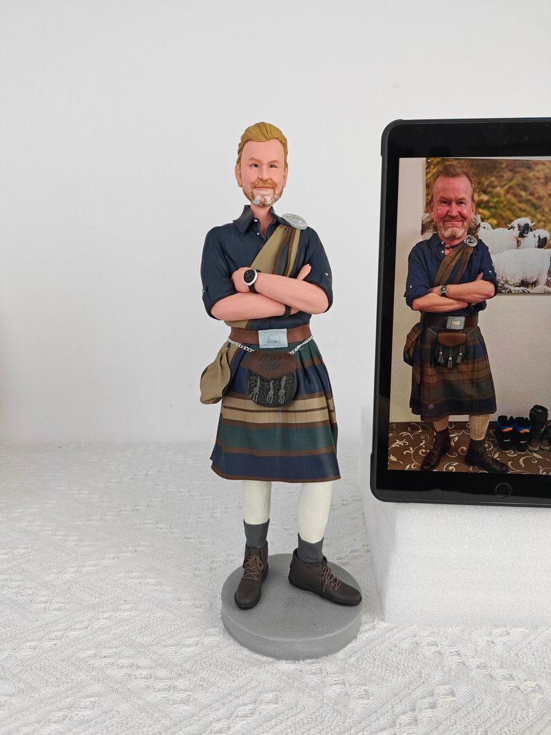 父亲 爷爷 长辈 生日礼物订制 客制化 人偶 公仔 似颜绘 摆饰 - 玩偶/公仔 - 粘土 多色