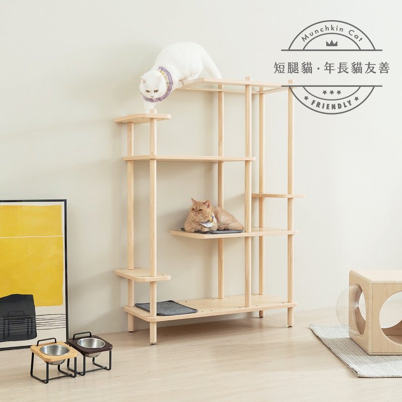 半半猫跳台 - 短腿标准版 - 抓板/跳台 - 木头 卡其色