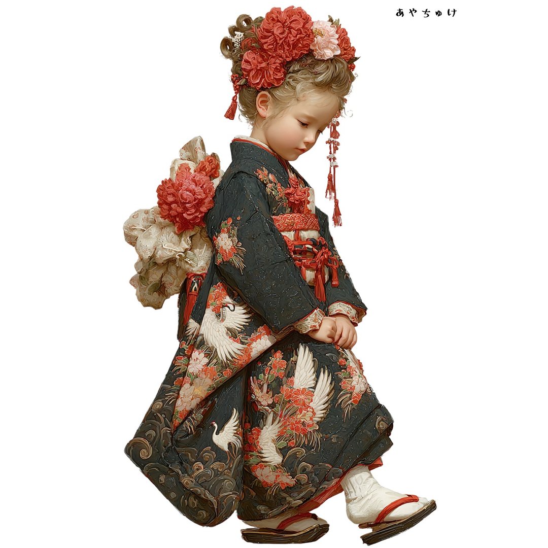 【12月新品4】07-114-0253 人物贴纸 和服复古 - 贴纸 - 纸 