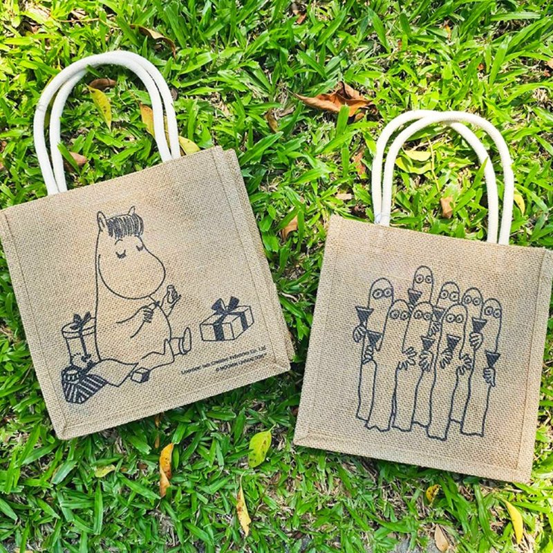 MOOMIN授权 | 亚麻野餐手提袋 M (2款可选) - 手提包/手提袋 - 棉．麻 
