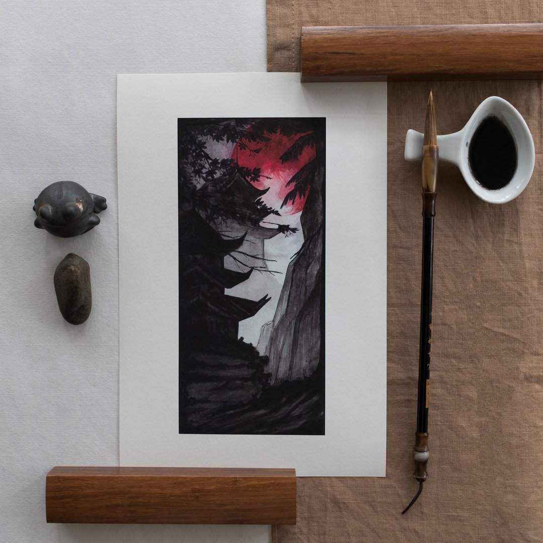 Art Print Tiger Seal inspired by Mo Dao Zu Shi /A4/ Directly from the Artist - 海报/装饰画/版画 - 纸 黑色