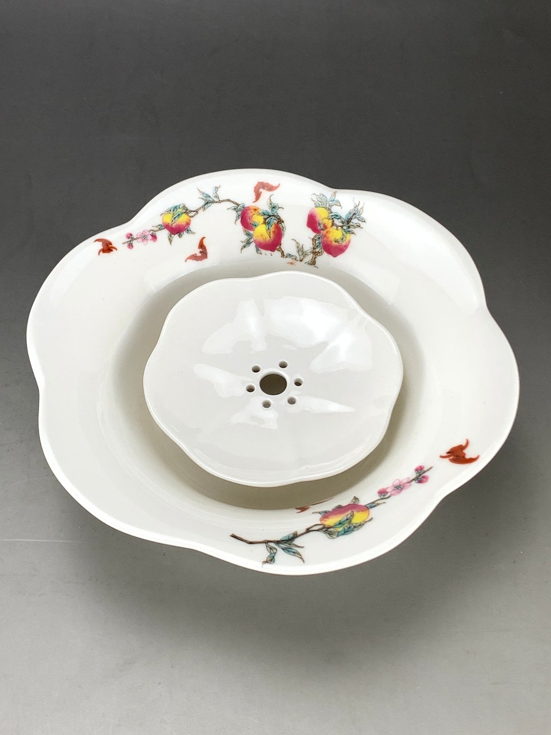 台湾【茶具】 酒井壶承 寿桃蝙蝠壶承 瓷器壶承 - 茶具/茶杯 - 瓷 