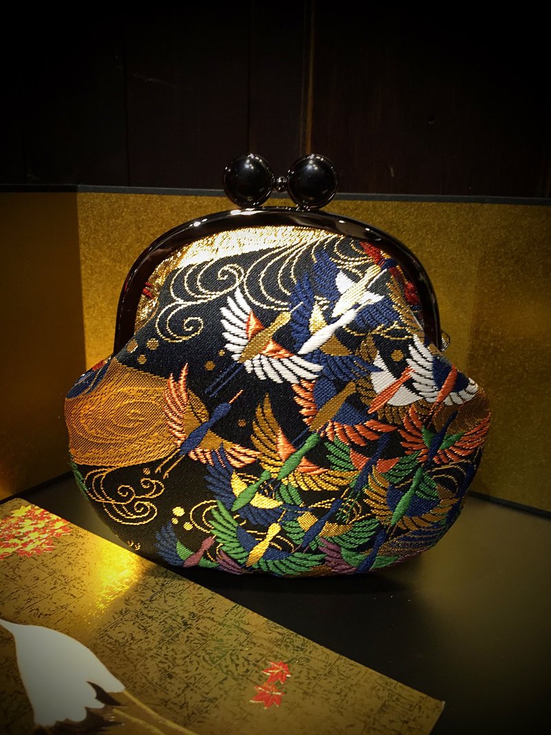 群鹤飞舞青蛙眼口金包 - 皮夹/钱包 - 丝．绢 