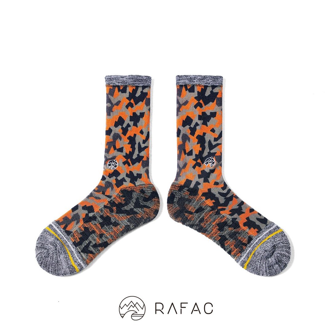 快速出货# RAFAC时髦运动中筒袜_迷彩橘 - 袜子 - 环保材料 橘色