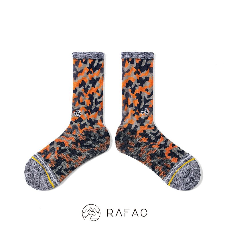 快速出货# RAFAC时髦运动中筒袜_迷彩橘 - 袜子 - 环保材料 橘色