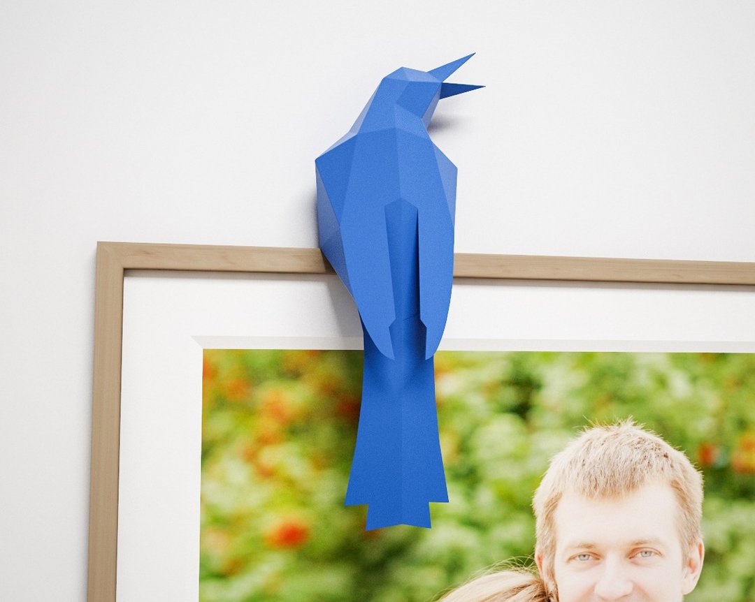 DIY Bird for a frame, papercraft bird, animal paper craft, DIGITAL TEMPLATE - 手工艺教程/工具书 - 其他材质 
