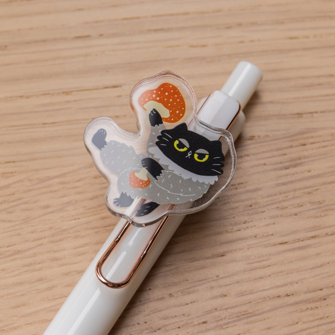 黑猫跳舞 压克力造型原子笔 - 圆珠笔/中性笔 - 塑料 