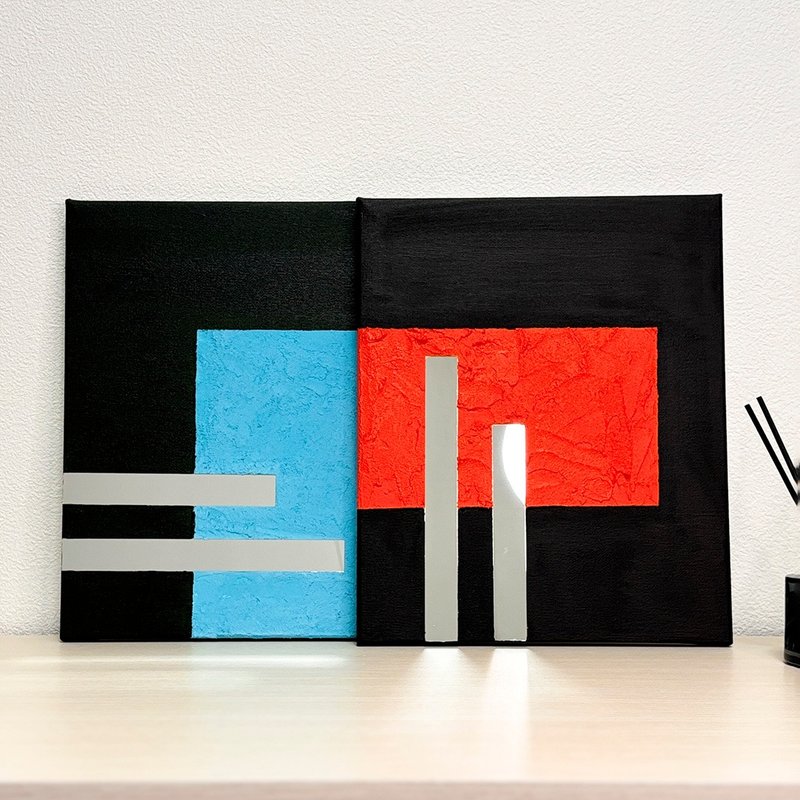 原画 原创 绘画 压克力画 Peek 两件组 27.3×22cm - 海报/装饰画/版画 - 其他材质 橘色