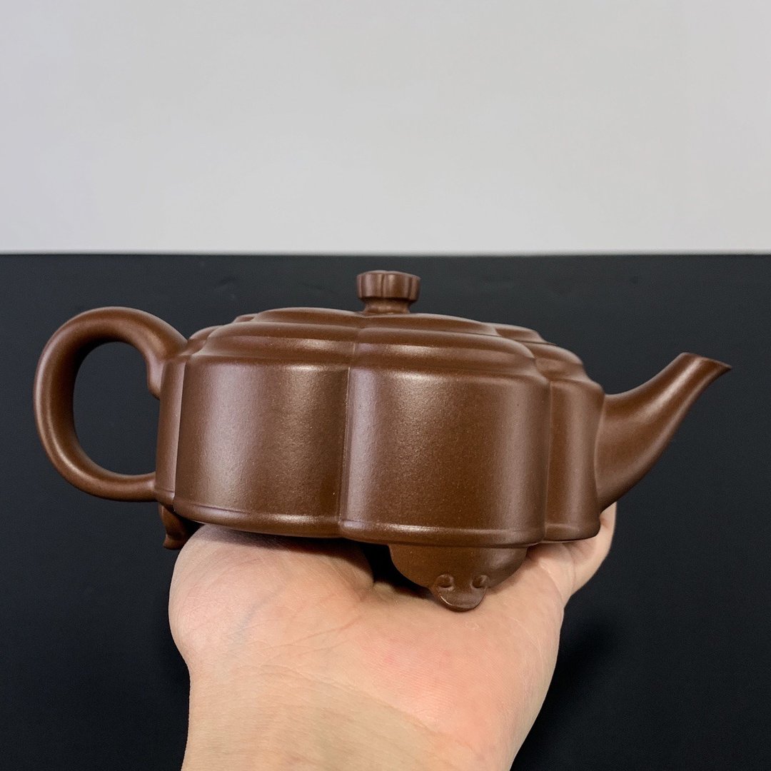 全手工筋纹器 禅墩 紫泥 300cc 精品泥料制作 造型大气 - 茶具/茶杯 - 陶 灰色
