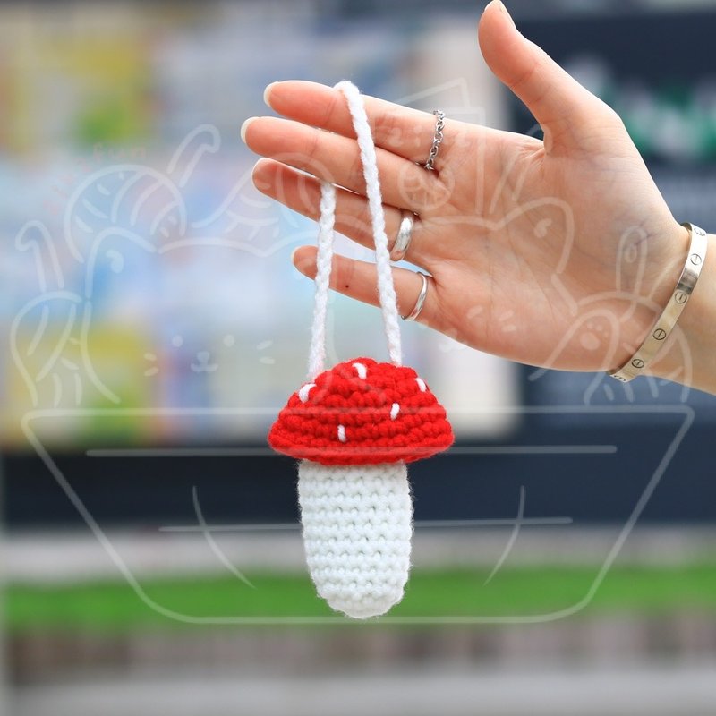 【影片教学+材料包】蘑菇唇膏袋 - 编织/刺绣/羊毛毡/裁缝 - 棉．麻 多色