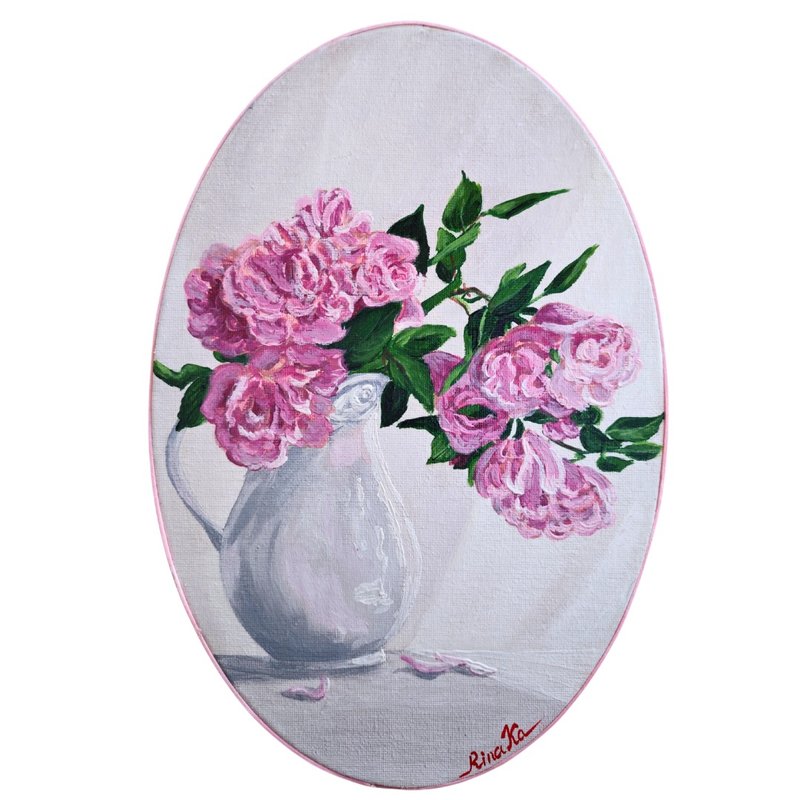 玫瑰花壶静物原创艺术手绘艺术品 作者 RinaArtSK - 墙贴/壁贴 - 其他材质 多色