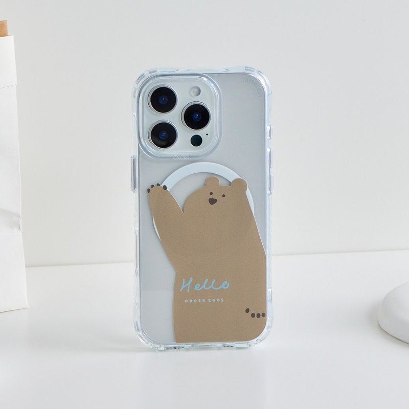 来点动物熊在啰抗黄防摔MagSafe iPhone手机壳 - 手机壳/手机套 - 塑料 多色