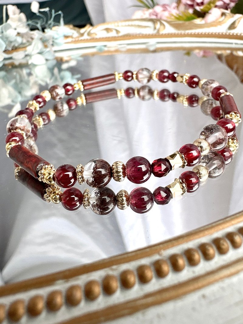 心忱-红伊丁陨石 红幽灵 紫牙乌 - 手链/手环 - 水晶 红色