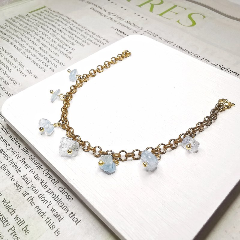 弄花 手工复古黄铜手链 - 清澈 - 手链/手环 - 铜/黄铜 金色