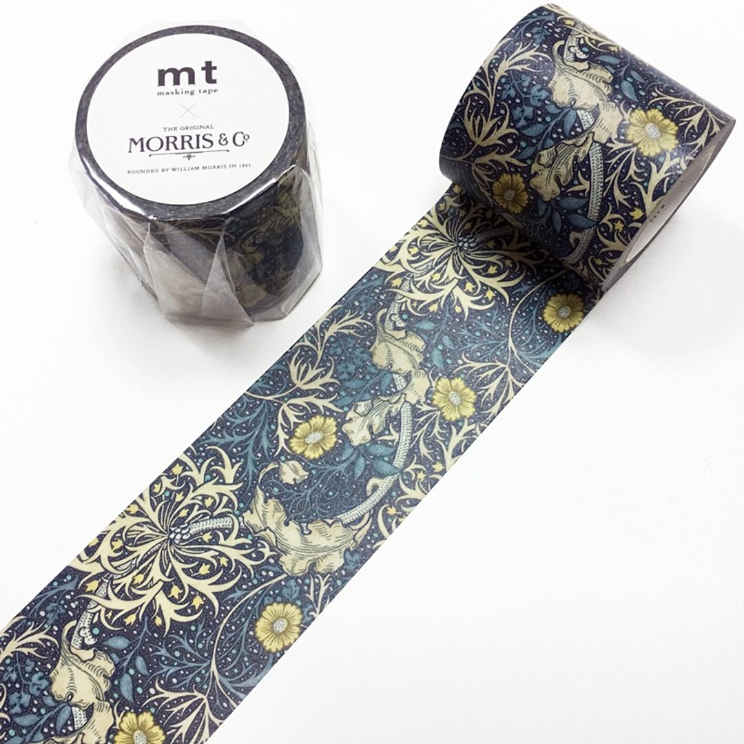 mt 和纸胶带 x William Morris【Seaweed (MTWILL10)】 - 纸胶带 - 纸 蓝色