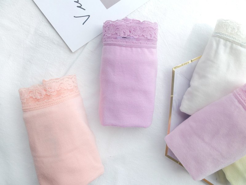 纯真年代・莫代尔棉中腰三角裤・台湾制 / 二色 - 女士内衣裤 - 棉．麻 粉红色