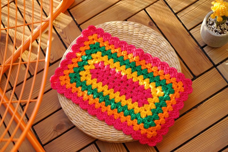 日本杂货-日本职人手工钩织装饰布饰桌巾-彩虹 - 餐垫/桌巾 - 聚酯纤维 多色