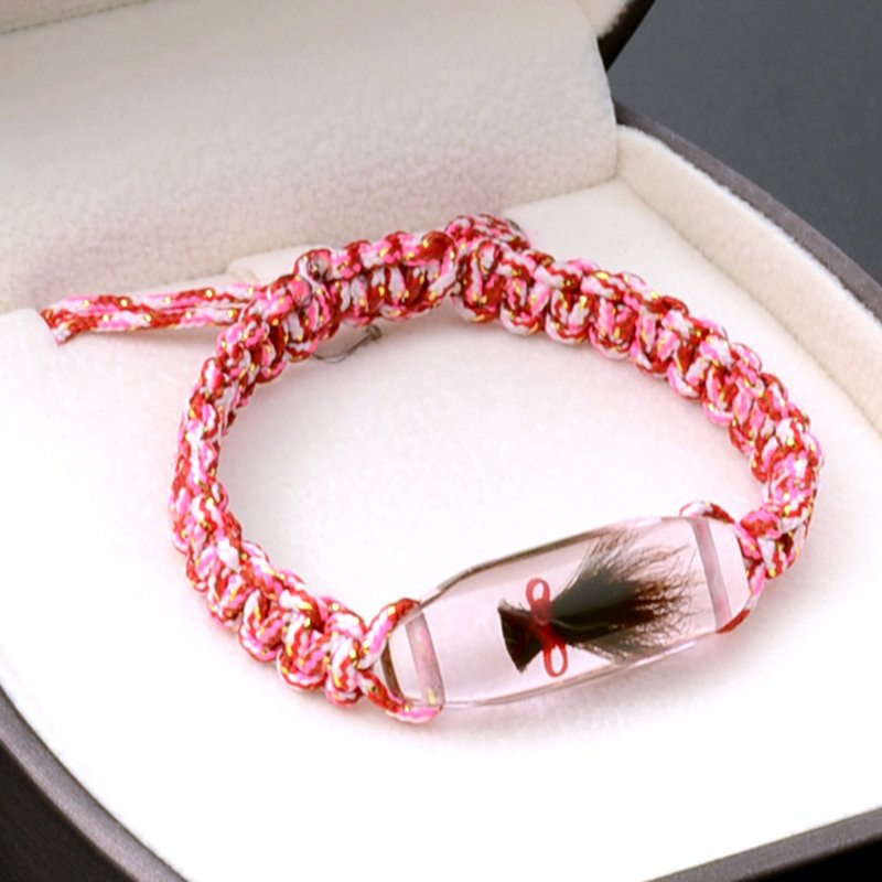 典藏手链-粉色水晶款　新生礼　弥月礼　宝宝出生礼 宠物纪念品 - 手链/手环 - 其他人造纤维 粉红色