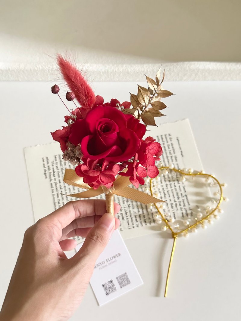 【婚礼胸花】新郎胸花 伴郎胸花 伴娘胸花 圣诞节胸花 节日胸花 - 干燥花/捧花 - 植物．花 