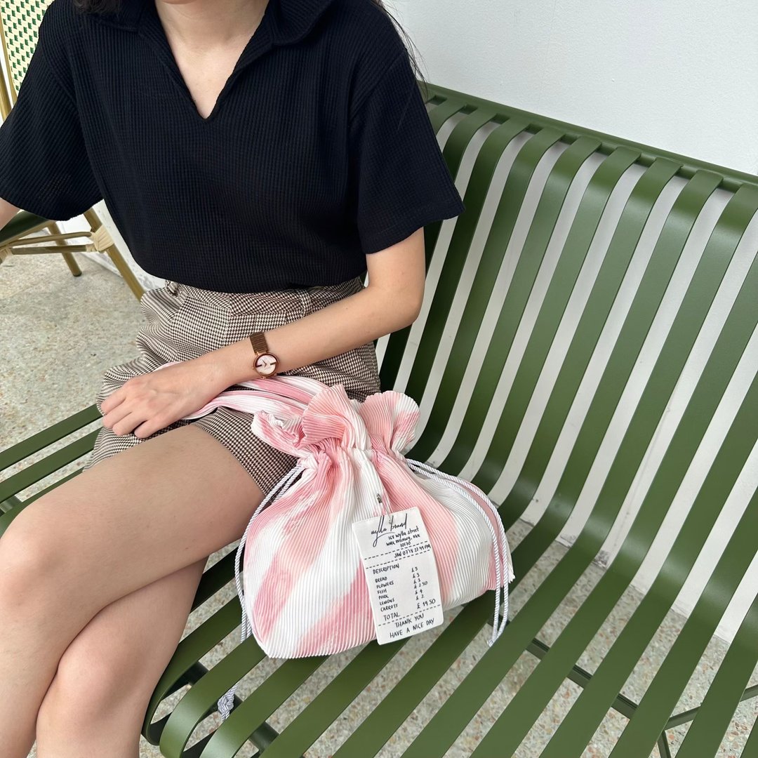 Wyllabrand 樱花拿铁 Jumbo 饺子百褶袋 - 手提包/手提袋 - 其他材质 粉红色