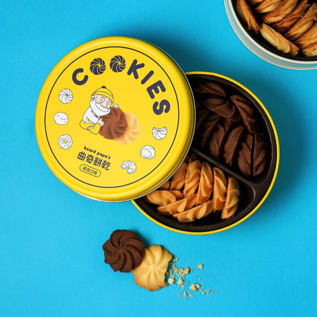 【beard papa's】综合曲奇饼干(原味香草+巧克力)-170gX4盒 - 手工饼干 - 其他材质 黄色