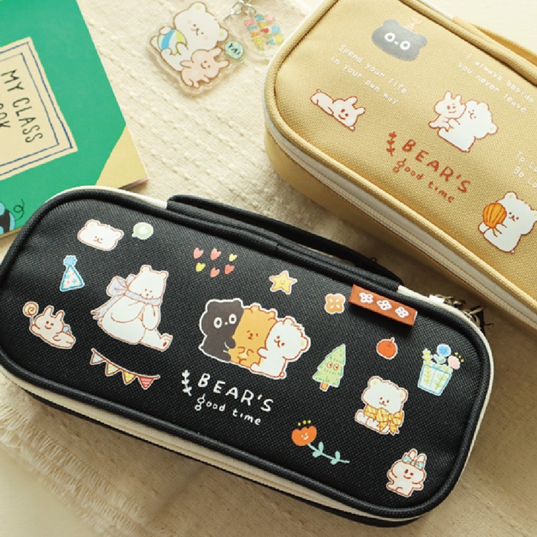 波波熊 / 彩印上翻笔袋 (2 图) SPC-329 - 铅笔盒/笔袋 - 尼龙 