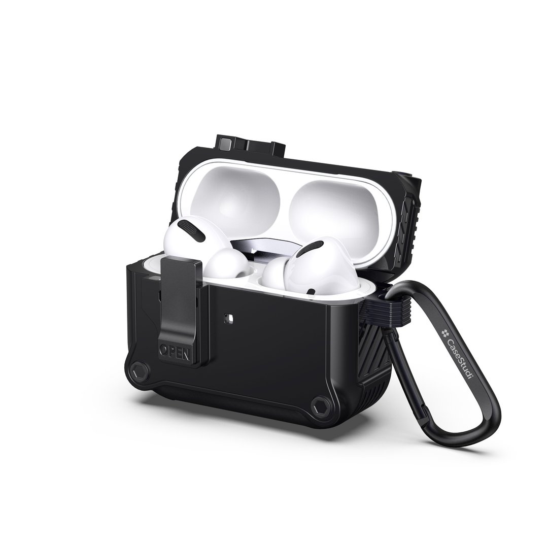 IMPACT 系 AIRPODS PRO 2/1  防摔耳机保护壳 黑色 - 耳机收纳 - 塑料 黑色
