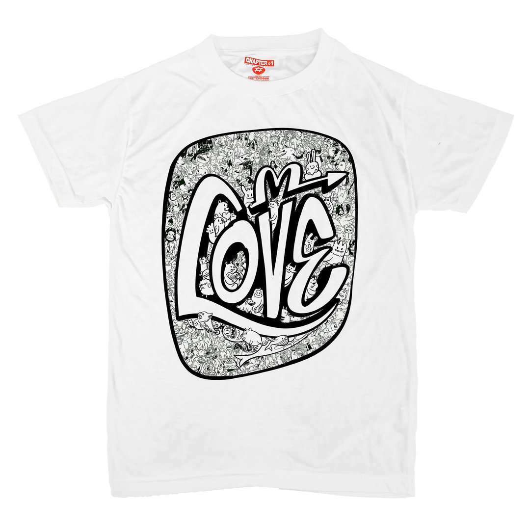 T-shirt 短袖 Chapter One Demidomi Yokai Love 男女皆宜 棉混纺 材质 柔软 舒适 - 男装上衣/T 恤 - 棉 白色