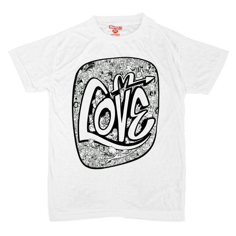 T-shirt 短袖 Chapter One Demidomi Yokai Love 男女皆宜 棉混纺 材质 柔软 舒适 - 男装上衣/T 恤 - 棉．麻 白色