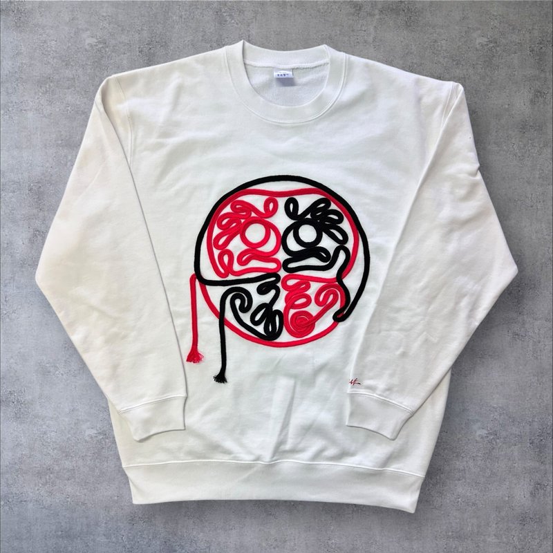 Pinkoi线下活动预购商品 Daruma单行系列卫衣　双色绳 - 女装上衣 - 棉．麻 白色