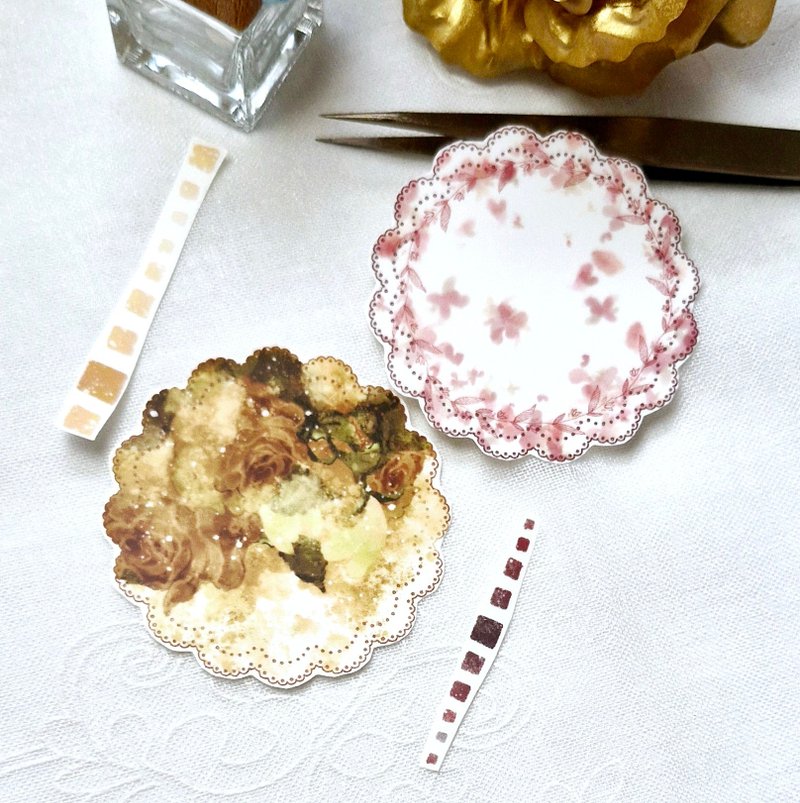 水彩画壁纸贴纸 - 纸胶带 - 纸 白色