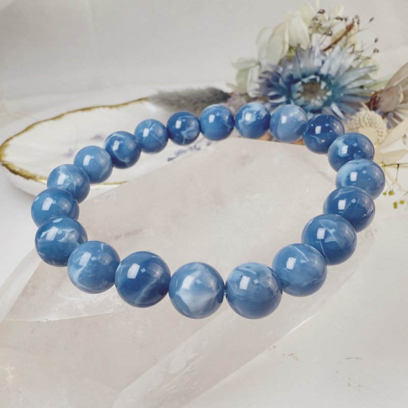 释放压力/宁静柔和-9.7mm 蓝蛋白石手链 - 手链/手环 - 宝石 