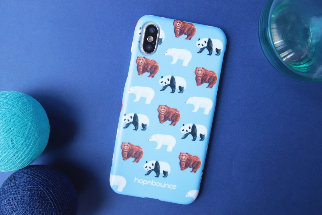 熊猫 北极熊 棕熊 手机壳  iPhone 12 13 14 15 16 plus pro max - 手机壳/手机套 - 塑料 蓝色