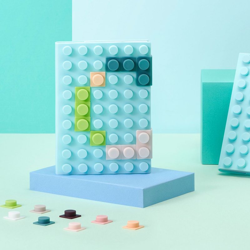 【玩色创意积木笔记本】天青-附立体纾压硅胶DIY色彩拚豆 限定款 - 笔记本/手帐 - 硅胶 
