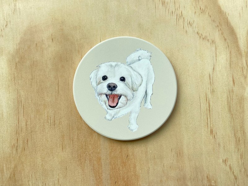 玛尔济斯-陶瓷吸水杯垫 - 杯垫 - 陶 白色