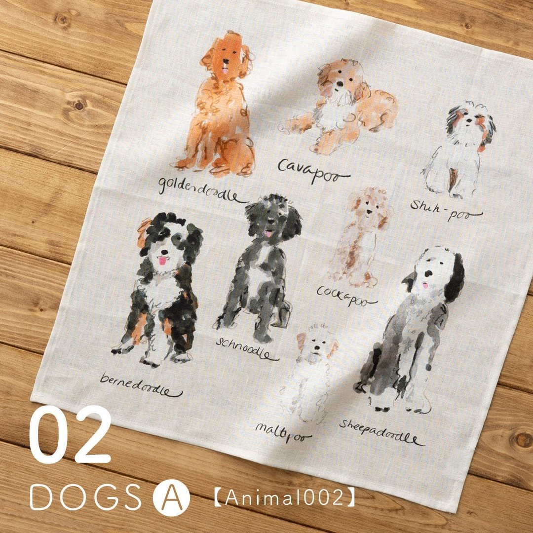 大号麻手帕猫狗43×43cm 2.Dogs-A - 其他 - 其他材质 白色