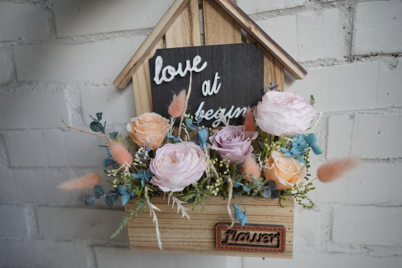 永生系列 爱的疗愈永生花盆花 - 干燥花/捧花 - 植物．花 咖啡色