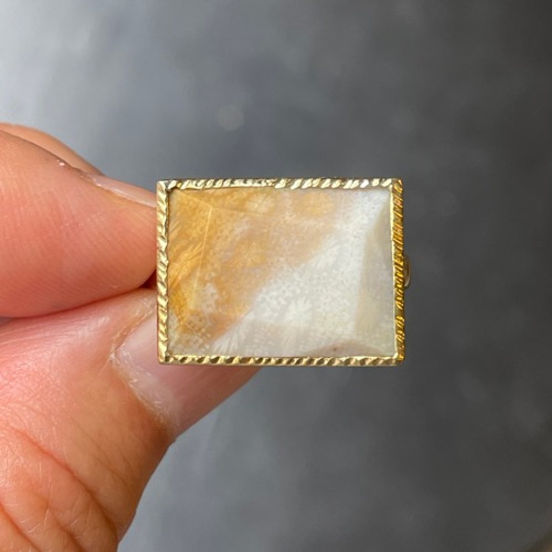 Pinkoi 代购 -  珊瑚玛瑙 SQ 3D 刻面切割嵌入式扣环银SV925 戒指 - 戒指 - 宝石 