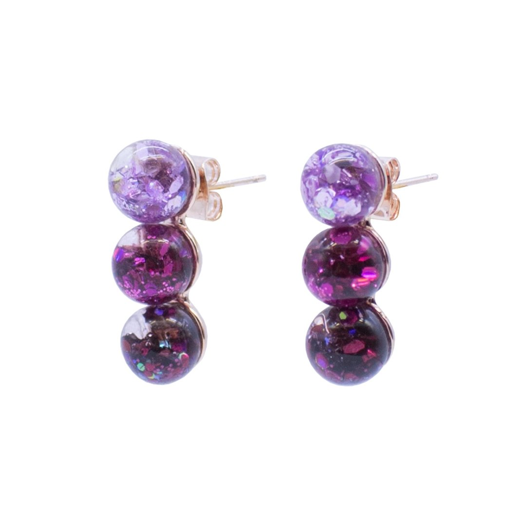 Triple Snowball Earrings - 耳环/耳夹 - 玻璃 