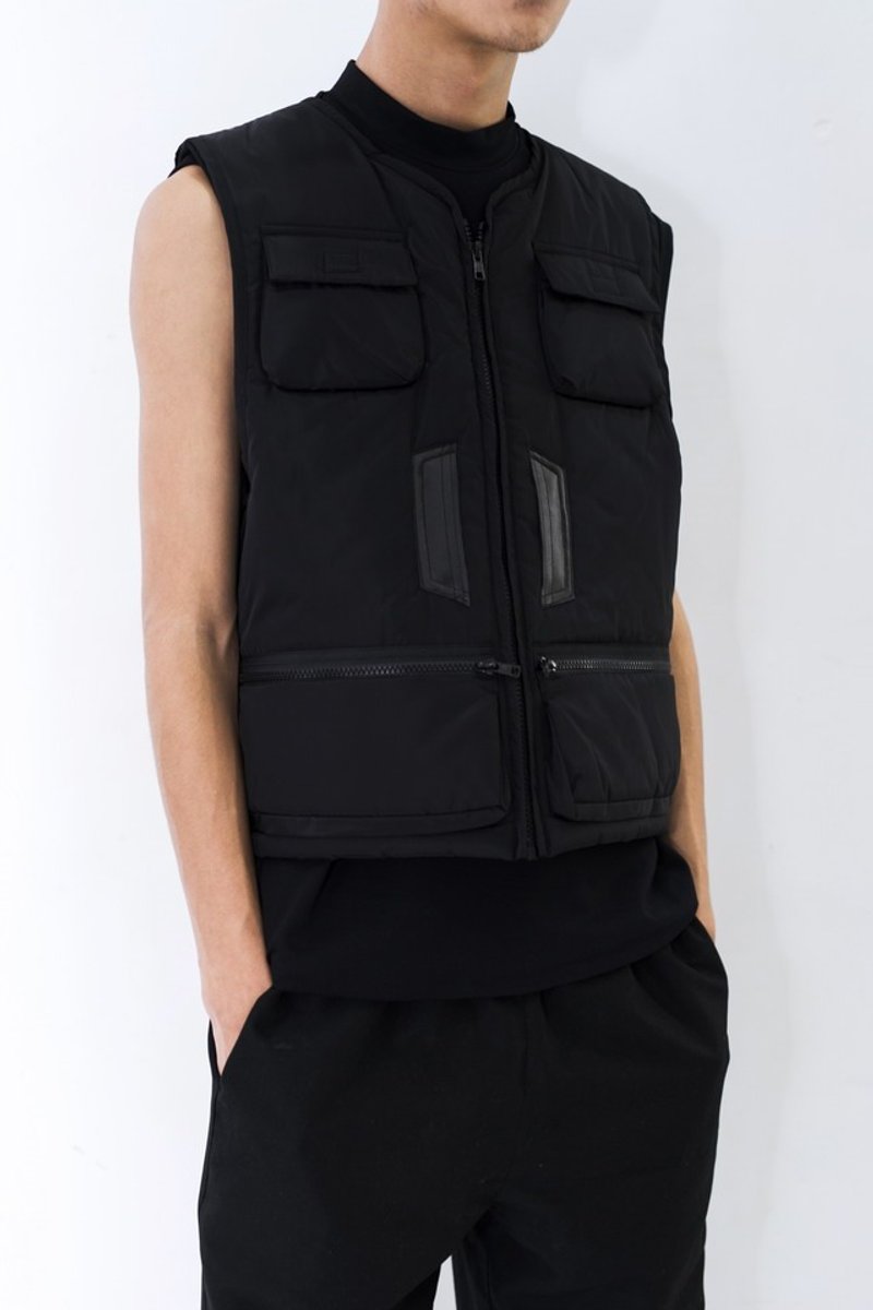 1.6背心Beixīn - 男装背心 - 聚酯纤维 黑色