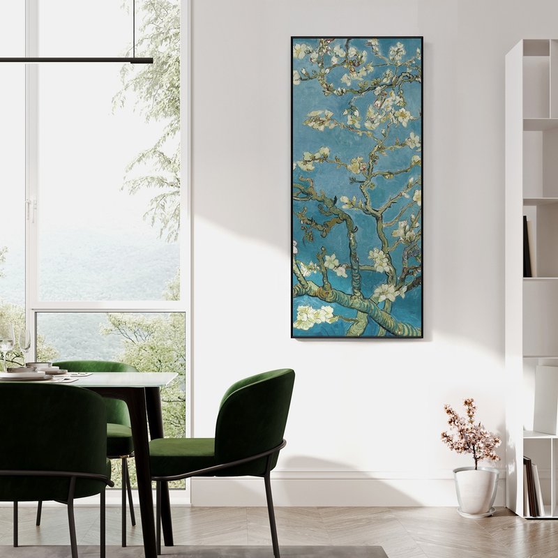 梵谷_杏花(长版II) - 梵谷系列挂画/花卉挂画/植物挂画/客厅挂画 - 海报/装饰画/版画 - 棉．麻 绿色