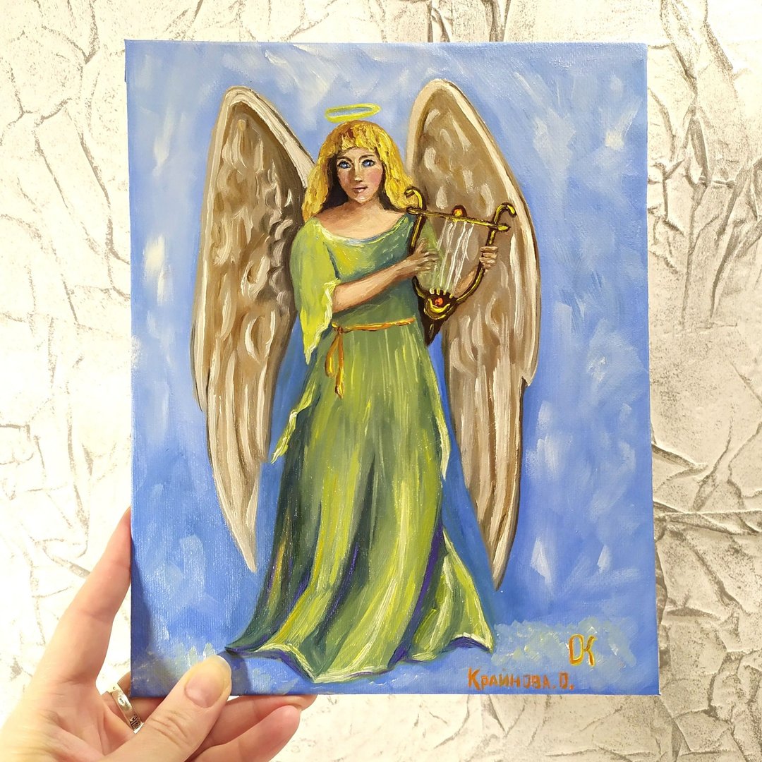 天使画守护天使手工油画天使原创艺术品挂画 - 墙贴/壁贴 - 其他材质 多色