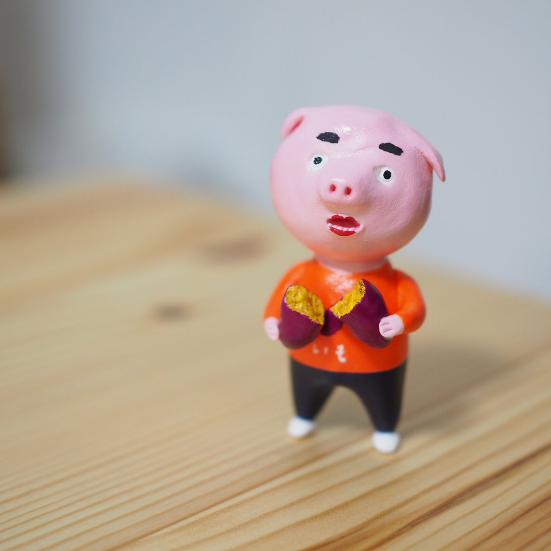 sweet potato pig - 玩偶/公仔 - 粘土 粉红色