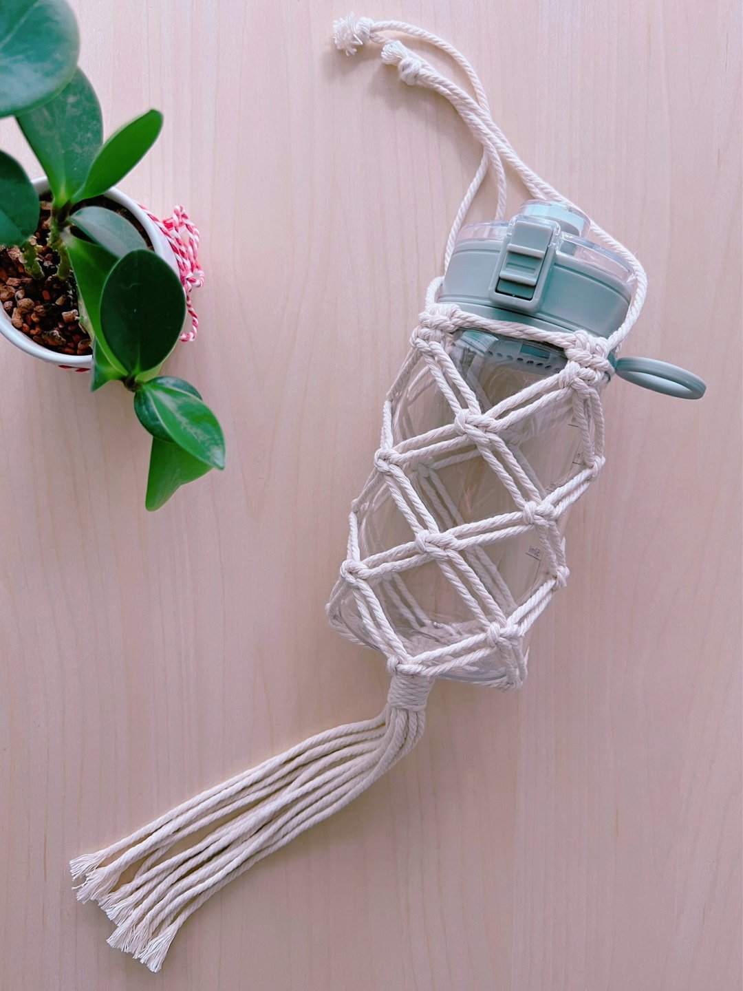 饮品便携袋【见字饮水】多用途 Macramé 手工编织 工作坊 - 编织/羊毛毡/布艺 - 棉．麻 