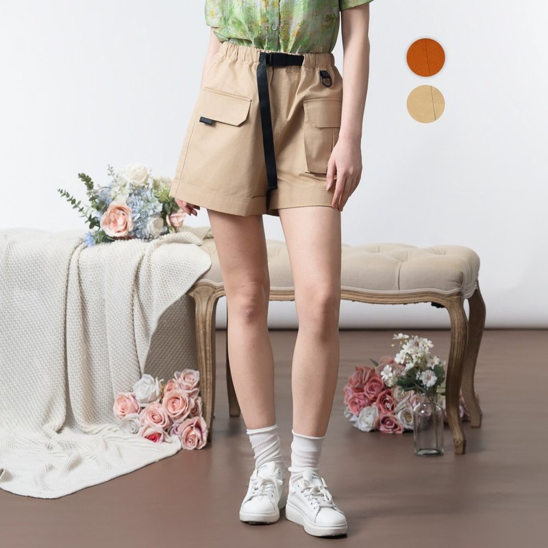 【MEDUSA】俐落挺版大口袋工装短裤 - 2色(M-XL) | 女休闲短裤 - 女装短裤 - 棉．麻 卡其色