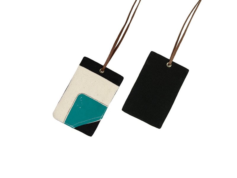 【挂式票卡夹】- 质感绿 - 证件套/卡套 - 棉．麻 黑色