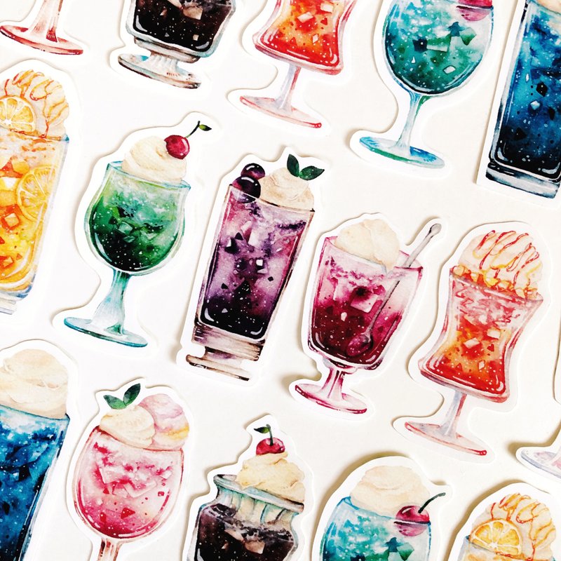 冰品漂浮 贴纸 - 贴纸 - 纸 多色