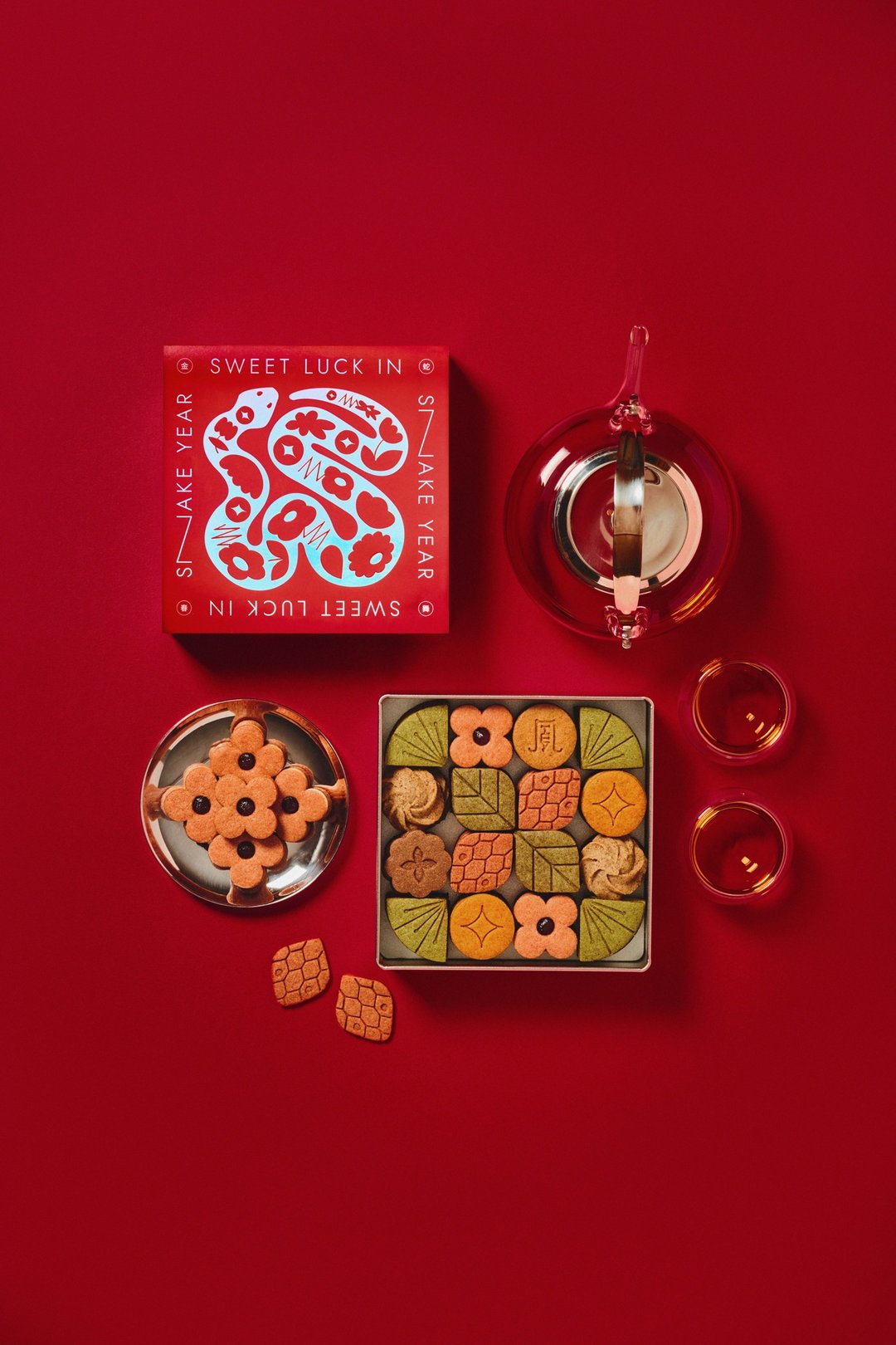 新年 金蛇舞春饼干礼盒 - 手工饼干 - 银 银色